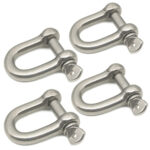 D Shackle with Screw Collar 10mm Pack of 4
