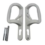 Sliding Patio Door Handles White  XL with Keyhole Lock