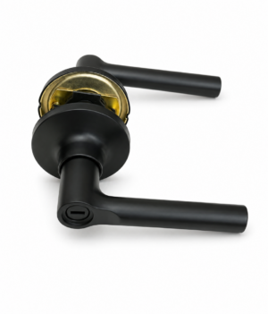 Round Bar Privacy Door Handle with 25mm Tubular Latch - Matt Black