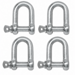 Chain Down - 6mm D Shackle With Screw Collar Pack of 4